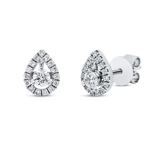 Solitaire Ohrstecker aus 750 Weißgold 32 Brillanten 0.33ct