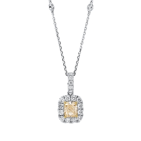 Collier aus 750 Gold gelb/weiß 20 Diamanten 1,57ct L:45,7cm