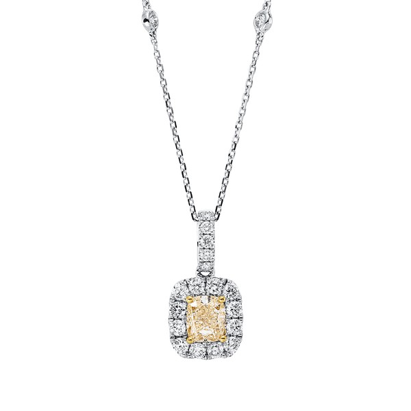 Collier aus 750 Gold gelb weiß 20 Brillanten 1.57ct