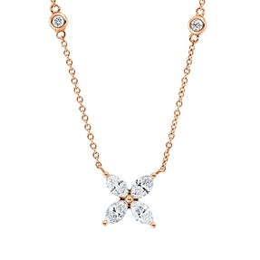 Collier aus 750 Gold Rotgold 6 Diamanten 0,56ct TW-SI L:42,5cm Collier aus 750 Gold Rotgold 6 Diamanten 0,56ct TW-SI L:42,5cm