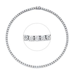Collier aus 750 Gold Weißgold 92 Brillanten 23,15ct TW-SI L:41cm 4er-Krappe
