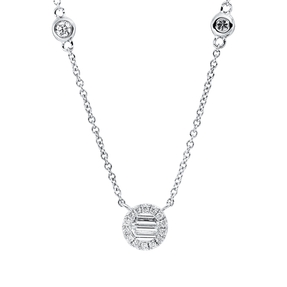 Collier aus 750 Gold Weißgold 18 Diamanten 0,2ct TW-SI L:42,5cm Collier aus 750 Gold Weißgold 18 Diamanten 0,2ct TW-SI L:42,5cm