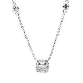 Collier aus 750 Gold Weißgold 20 Diamanten 0,2ct TW-SI L:42,5cm Collier aus 750 Gold Weißgold 20 Diamanten 0,2ct TW-SI L:42,5cm