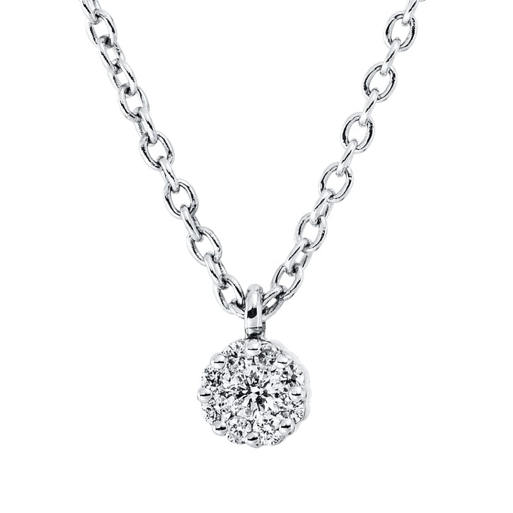 Collier aus 750 Weißgold 9 Brillanten 0.05ct