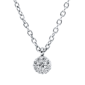 Collier 750 Weißgold 8 Brillanten 0,03ct TW-SI 1 Brillant 0,02ct TW-SI L:42,5cm