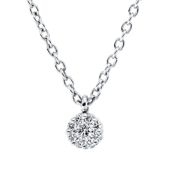 Collier aus 750 Weißgold 9 Brillanten 0.05ct