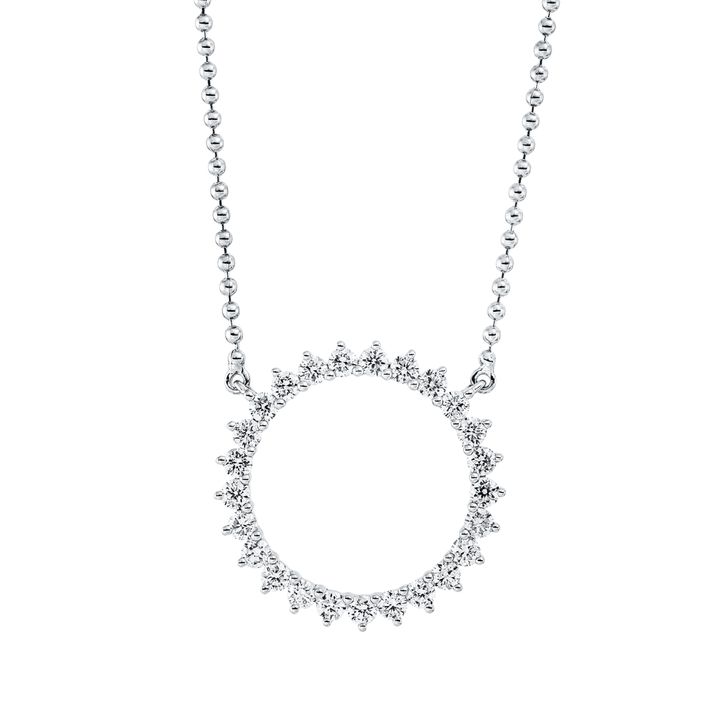 Collier Kreis aus 750 Weißgold 25 Brillanten 0.43ct