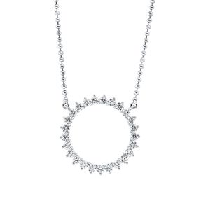 Collier Kreis aus 750 Gold Weißgold 25 Brillanten 0,43ct TW-SI L:45,7cm