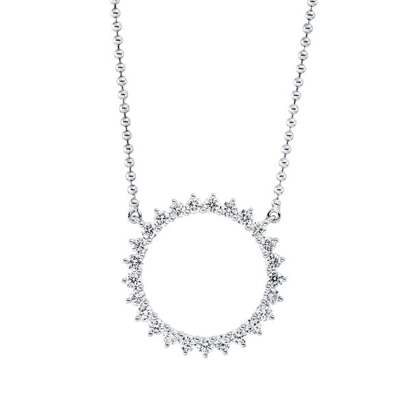 Collier Kreis aus 750 Weißgold 25 Brillanten 0.43ct