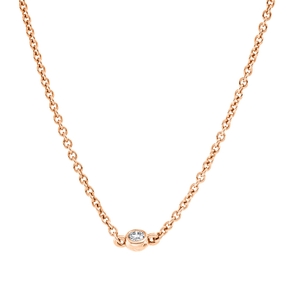 Collier aus 750 Gold Rotgold 5 Brillanten 0,14ct I-SI L:40,6cm Zarge Collier aus 750 Gold Rotgold 5 Brillanten 0,14ct I-SI L:40,6cm Zarge