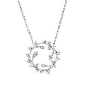 Collier aus 750 Gold Weißgold 15 Diamanten 0,22ct TW-SI L:45,7cm Collier aus 750 Gold Weißgold 15 Diamanten 0,22ct TW-SI L:45,7cm