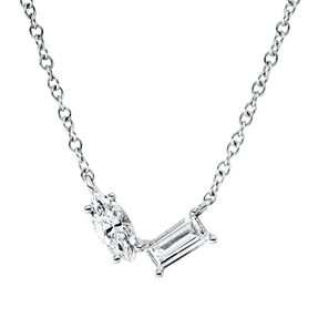 Collier aus 750 Gold Weißgold 2 Diamanten 0,3ct TW-SI L:45,7cm Collier aus 750 Gold Weißgold 2 Diamanten 0,3ct TW-SI L:45,7cm