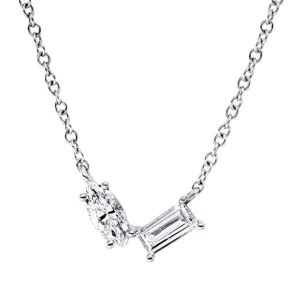 Collier aus 750 Weißgold 2 Diamanten 0.3ct