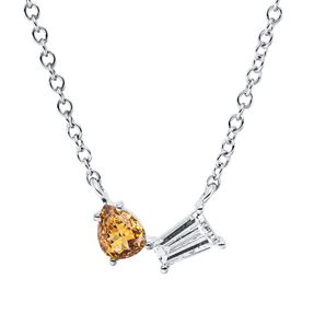 Collier aus 750 Gold gelb/weiß 2 Diamanten 0,24ct L:45,7cm