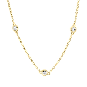 Collier aus 750 Gold Gelbgold 11 Brillanten 0,7ct TW-SI L:45,7cm Zarge Collier aus 750 Gold Gelbgold 11 Brillanten 0,7ct TW-SI L:45,7cm Zarge
