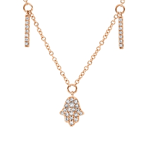 Collier aus 750 Gold Rotgold 59 Diamanten 0,2ct TW-SI L:40,6cm Collier aus 750 Gold Rotgold 59 Diamanten 0,2ct TW-SI L:40,6cm