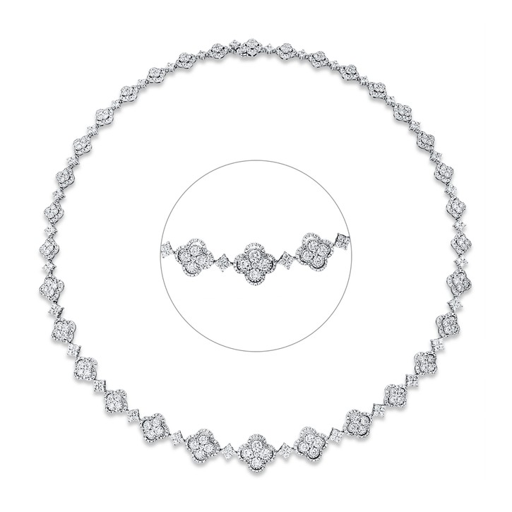 Collier aus 750 Weißgold 920 Brillanten 8.15ct