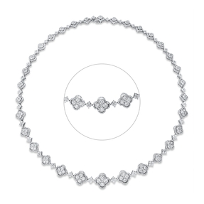 Collier aus 750 Gold Weißgold 920 Brillanten 8,15ct TW-SI L:41,5cm