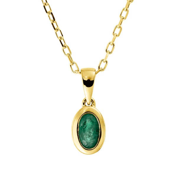 Collier aus 750 Gelbgold Smaragd
