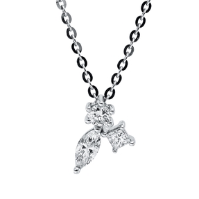 Collier aus 750 Gold Weißgold 3 Diamanten 0,27ct L:45,7cm Collier aus 750 Gold Weißgold 3 Diamanten 0,27ct L:45,7cm