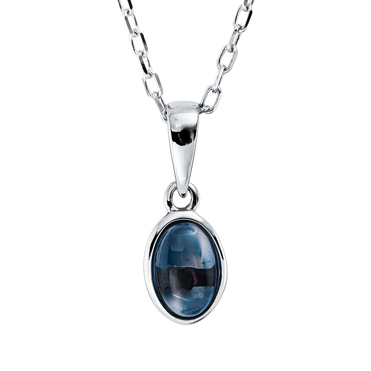 Collier Oval aus 750 Weißgold Topas