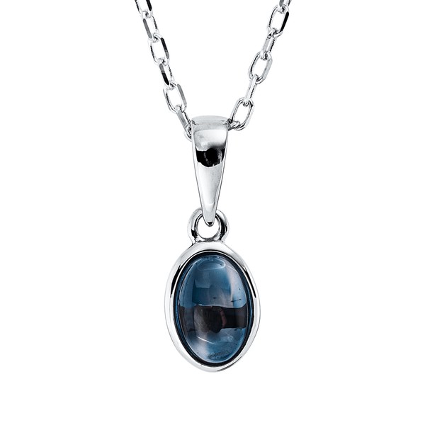Collier Oval aus 750 Weißgold Topas