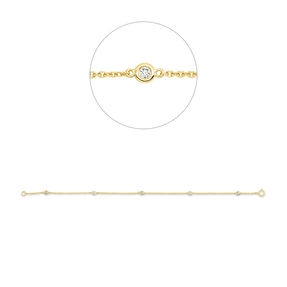 Armband aus 750 Gold Gelbgold 5 Brillanten 0,1ct W-SI B:2,8mm L:17,5cm