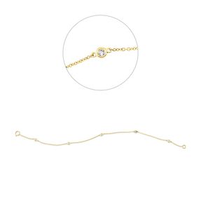 Armband aus 750 Gold Gelbgold 5 Brillanten 0,14ct W-SI L:17,5cm