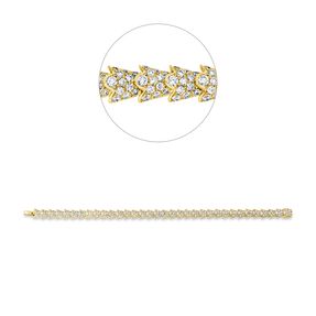 Armband aus 750 Gold Gelbgold 408 Brillanten 6,51ct TW-VSI L:18,5cm