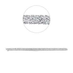 Armband aus 750 Weißgold 98 Diamanten Navette-Schliff 13,71ct TW-VSI L:17,8cm Armband aus 750 Weißgold 98 Diamanten Navette-Schliff 13,71ct TW-VSI L:17,8cm