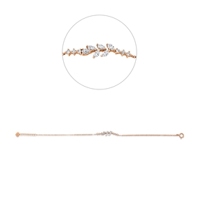 Armband aus 750 Gold Rotgold 12 Diamanten 0,44ct TW-SI L:19cm