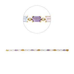 Armband aus 750 Gelbgold 19 Citrine 10,8ct gelb 19 Brillanten 0,21ct TW-SI L:17cm