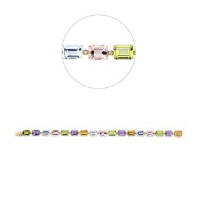 Armband aus 750 Gelbgold 17 Topase 27ct skyblue 17 Brillanten 0,27ct TW-SI L:17,5cm