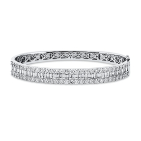Armreif aus 750 Gold Weißgold 109 Diamanten 5,11ct TW-SI 50x60mm