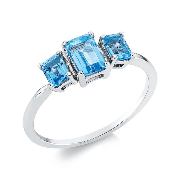 Ring aus 750 Weißgold 3 Topase