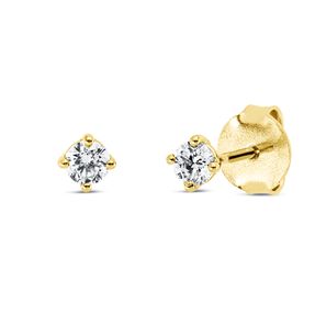 Solitaire Ohrstecker aus 750 Gold Gelbgold 2 Brillanten 0,25ct TW-SI 4er-Krappe