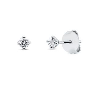Solitaire Ohrstecker aus 750 Gold Weißgold 2 Brillanten 0,17ct TW-SI 4er-Krappe