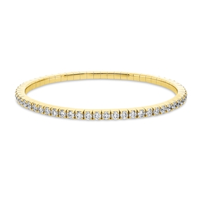 Armband Flex-Band aus 750 Gold Gelbgold 62 Brillanten 5ct TW-SI L:17cm 4er-Krappe