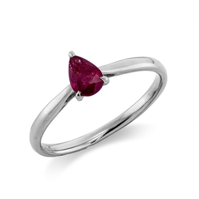 Ring aus 750 Gold Weißgold Rubin 0,42ct rot B:6,5mm