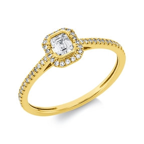Ring aus 750 Gold Gelbgold 49 Diamanten 0,34ct TW-SI B:6,2mm