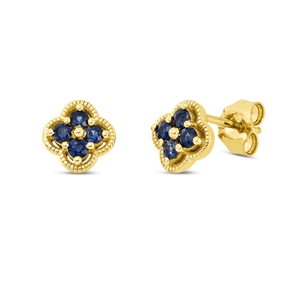 Ohrstecker aus 750 Gold Gelbgold 8 Saphire 0,32ct blau 7,7x7,7mm Ohrstecker aus 750 Gold Gelbgold 8 Saphire 0,32ct blau 7,7x7,7mm