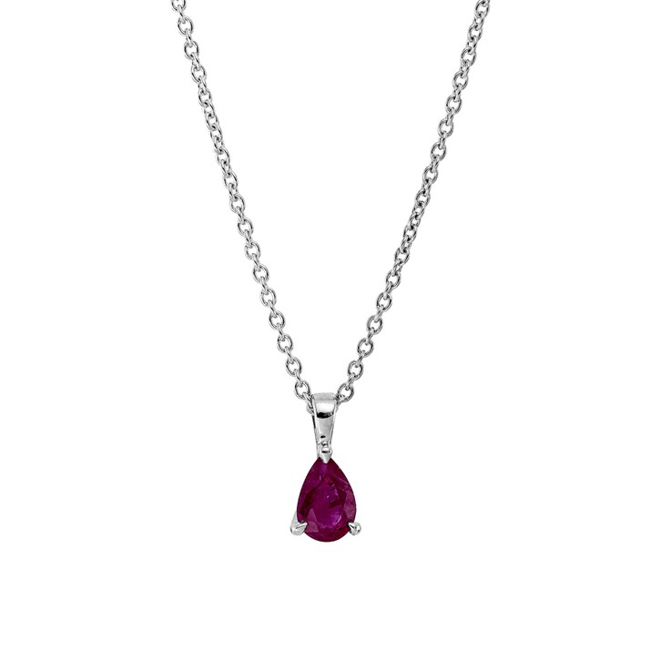 Collier aus 750 Weißgold Rubin