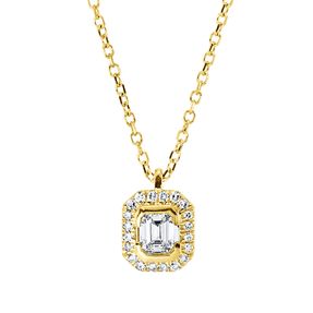 Collier aus 750 Gold Gelbgold 21 Diamanten 0,26ct TW-SI L:45cm