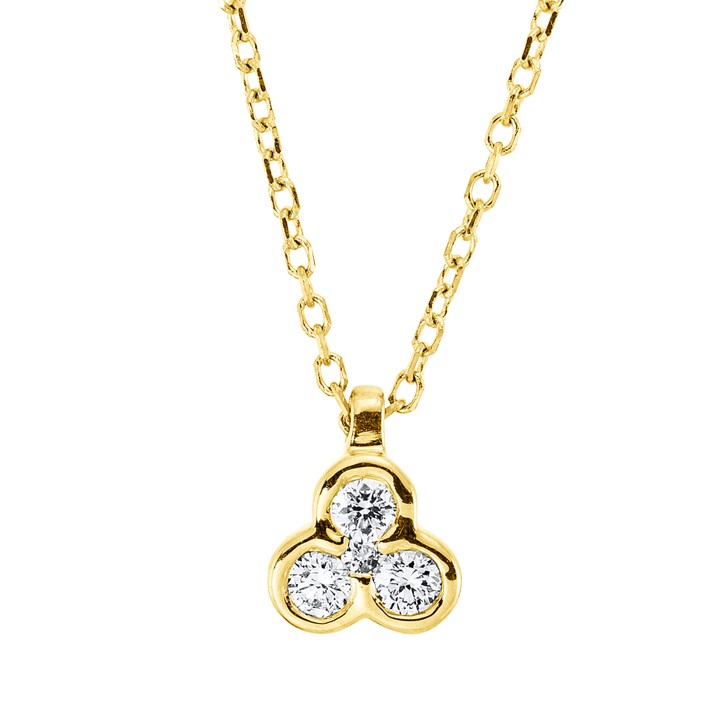 Collier aus 750 Gelbgold 4 Brillanten 0.1ct