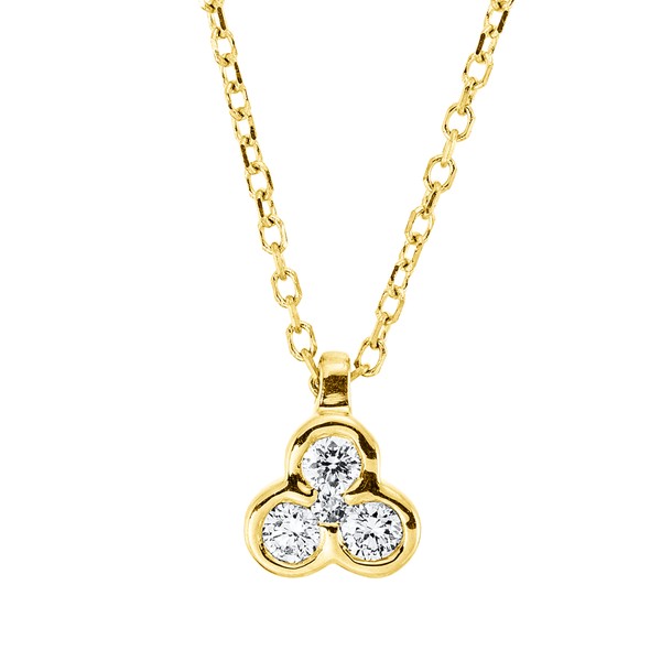 Collier aus 750 Gelbgold 4 Brillanten 0.1ct
