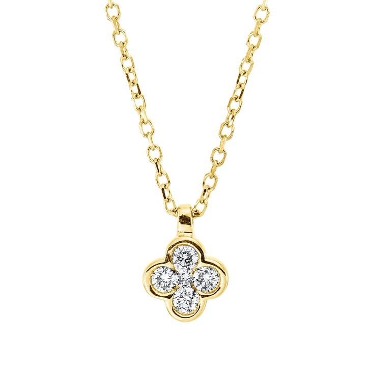 Collier aus 750 Gelbgold 5 Brillanten 0.1ct