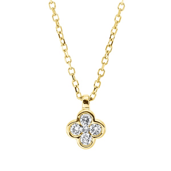 Collier aus 750 Gelbgold 5 Brillanten 0.1ct