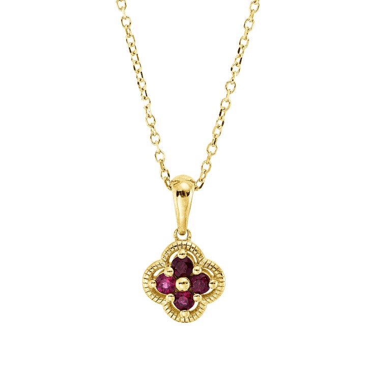 Collier aus 750 Gelbgold 4 Rubine