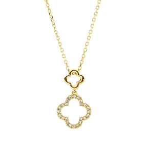 Collier aus 750 Gold Gelbgold 24 Diamanten 0,07ct TW-SI L:45cm