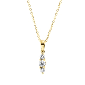 Collier aus 750 Gelbgold 2 Brillanten 0,08ct TW-SI 1 Brillant 0,1ct TW-SI L:45cm Collier aus 750 Gelbgold 2 Brillanten 0,08ct TW-SI 1 Brillant 0,1ct TW-SI L:45cm